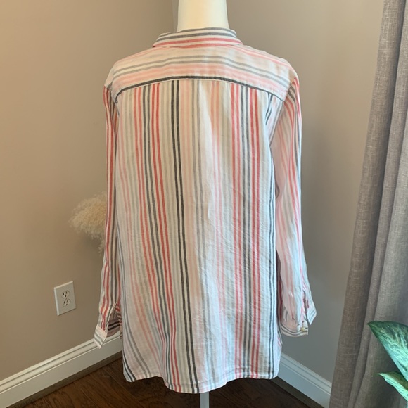 J. Jill Love Linen Essential Shirt Granite Multi - Picture 4 of 10